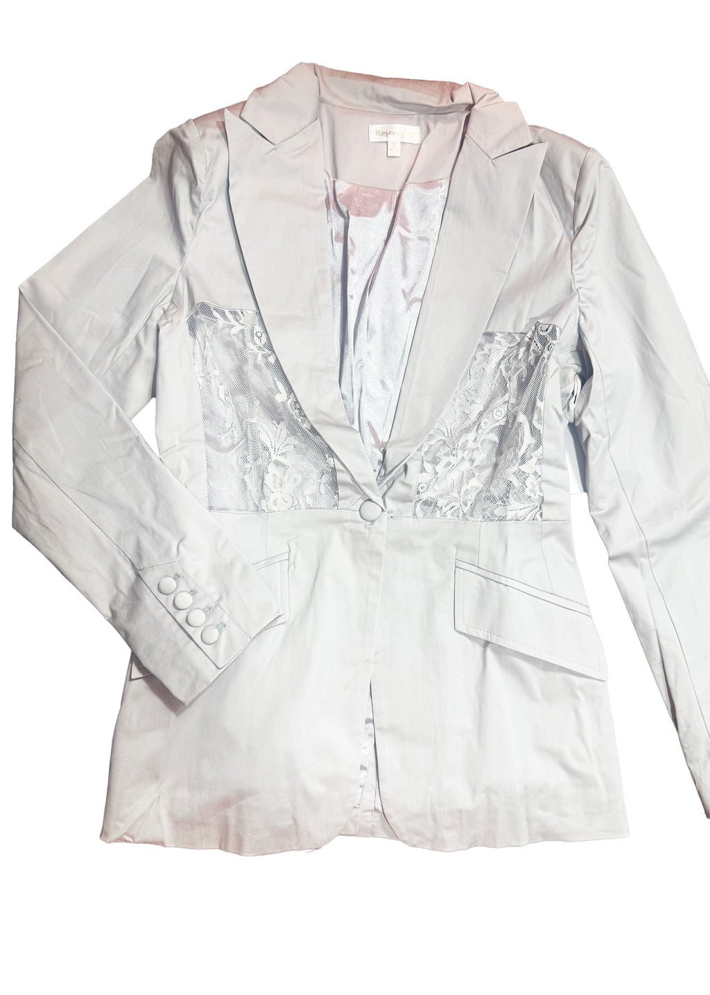 CEO Gray Blazer & Pants Lace Set