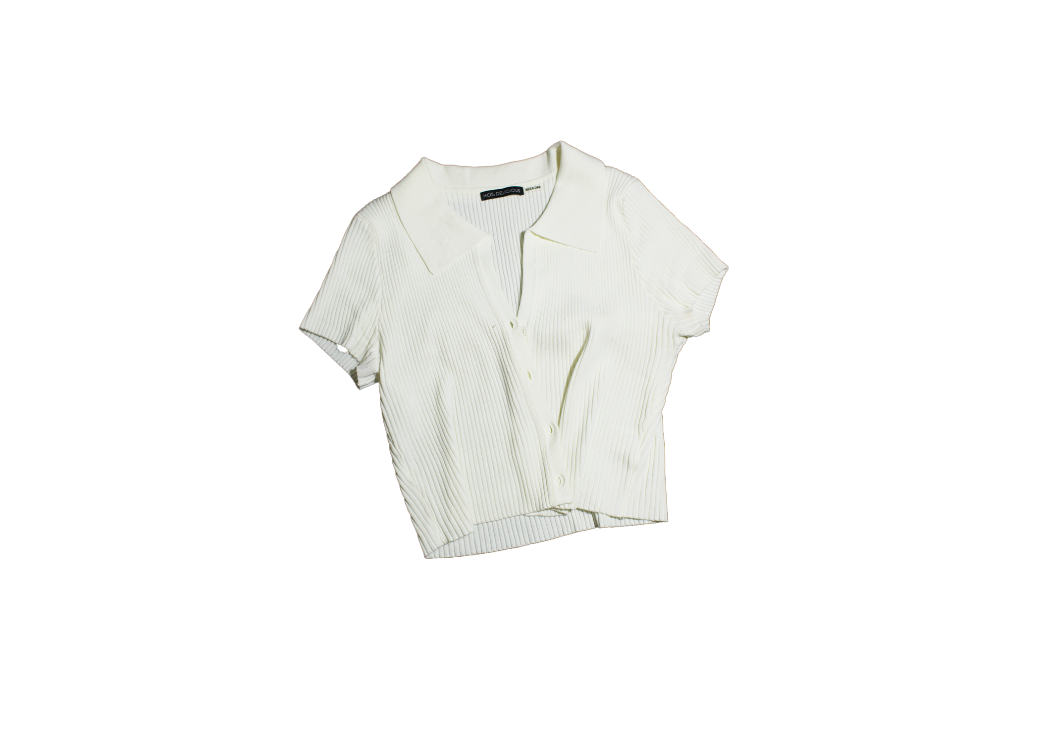 Cream Pie Button Down Crop Top